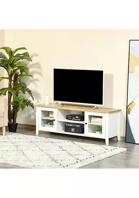 Promo ❤️ HOMCOM Modern TV Stand Entertainment Center with Shelves and Cabinets for Flatscreen TVs up to 60" White 🧨 6 Promo ❤️ HOMCOM Modern TV Stand Entertainment Center with Shelves and Cabinets for Flatscreen TVs up to 60" White 🧨 - Image 4