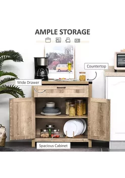 Cheap ✔️ HOMCOM Farmhouse Sideboard Wooden Accent Buffet Storage Cabinet with Drawer and Adjustable Shelf for Kitchen Oak ❤️ 10 Cheap ✔️ HOMCOM Farmhouse Sideboard Wooden Accent Buffet Storage Cabinet with Drawer and Adjustable Shelf for Kitchen Oak ❤️ -HOMCOM Sales Store Belk 1377