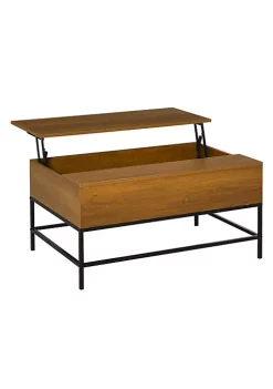 Brand new 🎁 HOMCOM Modern Lift Top Coffee Table with Hidden Storage Compartment and Steel Legs for Living Room Reception Room Brown 🔥