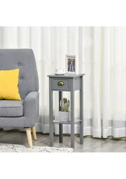 Hot Sale ✨ HOMCOM 2 Tier Night Stand with Drawer Narrow End Table with Bottom Shelf for Living Room or Bedroom Grey 😍 10 Hot Sale ✨ HOMCOM 2 Tier Night Stand with Drawer Narrow End Table with Bottom Shelf for Living Room or Bedroom Grey 😍 -HOMCOM Sales Store Belk 1400