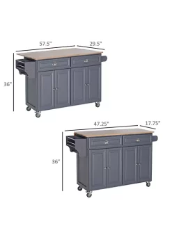 Hot Sale ๐ฅ HOMCOM Rolling Kitchen Island on Wheels Ultility Cart with Drop Leaf and Rubber Wood Countertop Storage Drawer Door Cabinet Grey โค๏ธ 9 Hot Sale ๐ฅ HOMCOM Rolling Kitchen Island on Wheels Ultility Cart with Drop Leaf and Rubber Wood Countertop Storage Drawer Door Cabinet Grey โค๏ธ -HOMCOM Sales Store Belk 1413