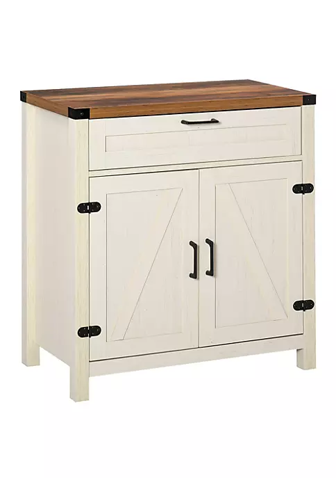 Best Sale 🛒 HOMCOM Farmhouse Sideboard Wooden Accent Buffet Storage Cabinet with Drawer and Adjustable Shelf for Kitchen White 😀 7 Best Sale 🛒 HOMCOM Farmhouse Sideboard Wooden Accent Buffet Storage Cabinet with Drawer and Adjustable Shelf for Kitchen White 😀 - Image 5