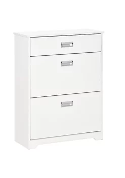 Cheap ⌛ HOMCOM 3 Drawer 👟 Shoe Cabinet Modern Storage Rack with 2 Flip Doors Adjustable Shelf Freestanding Organizer for Hallway Holds 16 Pairs 👟 Shoe White 🌟 -HOMCOM Sales Store Belk 1425