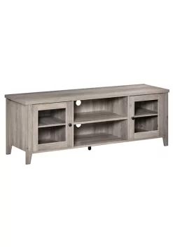 Discount ✨ HOMCOM Modern TV Stand Entertainment Center with Shelves and Cabinets for Flatscreen TVs up to 60" Grey Wash 🥰