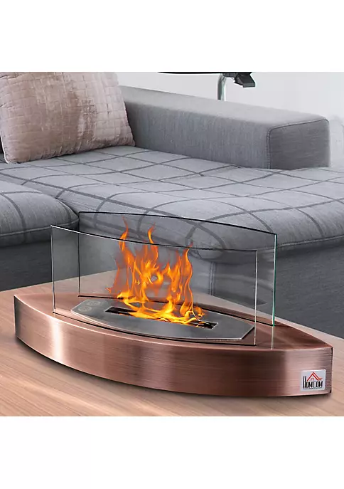 Wholesale 🌟 HOMCOM Portable Tabletop Ventless Bio Ethanol Fireplace with Glass Walls Stainless Steel Arc Base Bronze ⌛ 4 Wholesale 🌟 HOMCOM Portable Tabletop Ventless Bio Ethanol Fireplace with Glass Walls Stainless Steel Arc Base Bronze ⌛ - Image 2