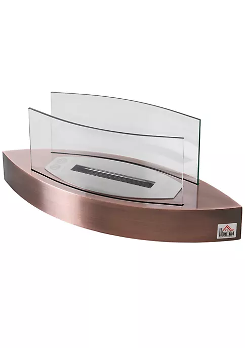 Wholesale 🌟 HOMCOM Portable Tabletop Ventless Bio Ethanol Fireplace with Glass Walls Stainless Steel Arc Base Bronze ⌛ 7 Wholesale 🌟 HOMCOM Portable Tabletop Ventless Bio Ethanol Fireplace with Glass Walls Stainless Steel Arc Base Bronze ⌛ - Image 5