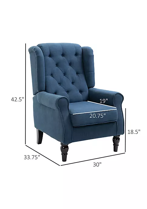 Best reviews of ๐ฅ HOMCOM Button Tufted Accent Chair with High Wingback Rounded Cushioned Armrests and Thick Padded Seat Blue ๐งจ 4 Best reviews of ๐ฅ HOMCOM Button Tufted Accent Chair with High Wingback Rounded Cushioned Armrests and Thick Padded Seat Blue ๐งจ - Image 2