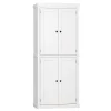 Buy ✨ HOMCOM Traditional Farmhouse Kitchen Pantry Cupboard with Two Storage Cabinets and 4 Adjustable Shelves White 🧨 -HOMCOM Sales Store Belk 145