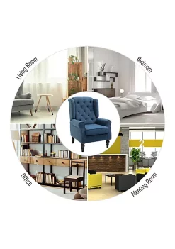 Best reviews of ๐ฅ HOMCOM Button Tufted Accent Chair with High Wingback Rounded Cushioned Armrests and Thick Padded Seat Blue ๐งจ 9 Best reviews of ๐ฅ HOMCOM Button Tufted Accent Chair with High Wingback Rounded Cushioned Armrests and Thick Padded Seat Blue ๐งจ -HOMCOM Sales Store Belk 1450