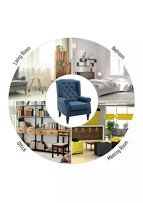Best reviews of ๐ฅ HOMCOM Button Tufted Accent Chair with High Wingback Rounded Cushioned Armrests and Thick Padded Seat Blue ๐งจ 5 Best reviews of ๐ฅ HOMCOM Button Tufted Accent Chair with High Wingback Rounded Cushioned Armrests and Thick Padded Seat Blue ๐งจ - Image 3