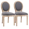 Brand new 🥰 HOMCOM French Style Upholstered Dining Chairs Set of 2 Armless Accent Side Chairs with Linen Touch Upholstery Set of 2 Grey 💯 -HOMCOM Sales Store Belk 1456