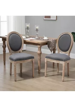 Brand new 🥰 HOMCOM French Style Upholstered Dining Chairs Set of 2 Armless Accent Side Chairs with Linen Touch Upholstery Set of 2 Grey 💯 -HOMCOM Sales Store Belk 1458