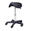 Coupon 🔥 HOMCOM Rolling Saddle Stool Swivel Salon Chair Ergonomic Faux Leather Stool Adjustable Height with Wheels for Spa Salon Massage Office Black 🔥