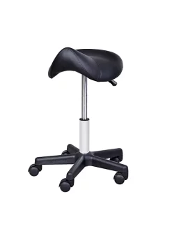 Coupon 🔥 HOMCOM Rolling Saddle Stool Swivel Salon Chair Ergonomic Faux Leather Stool Adjustable Height with Wheels for Spa Salon Massage Office Black 🔥 -HOMCOM Sales Store Belk 1485