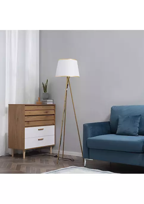 Buy ๐คฉ HOMCOM Modern Tripod Floor Lamp Free Standing Land Lamp w/ Steel Frame Footswitch Fabric Lampshade and E26 Base for Living Room Bedroom Office Gold ๐คฉ 6 Buy ๐คฉ HOMCOM Modern Tripod Floor Lamp Free Standing Land Lamp w/ Steel Frame Footswitch Fabric Lampshade and E26 Base for Living Room Bedroom Office Gold ๐คฉ - Image 4