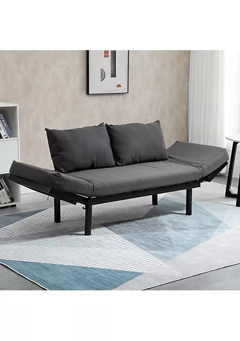 Wholesale 💯 HOMCOM Single Person Chaise Lounger Modern Sofa Bed with 5 Adjustable Positions 2 Large Pillows and Birch Legs Charcoal Grey ⭐ 4 Wholesale 💯 HOMCOM Single Person Chaise Lounger Modern Sofa Bed with 5 Adjustable Positions 2 Large Pillows and Birch Legs Charcoal Grey ⭐ - Image 2