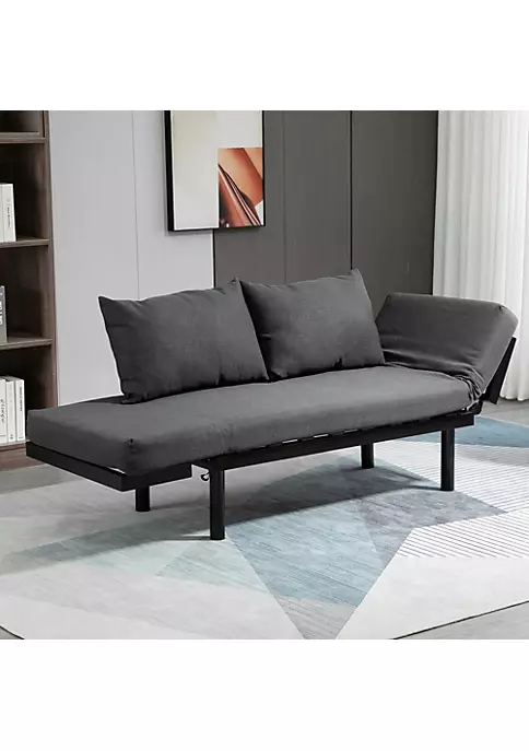 Wholesale 💯 HOMCOM Single Person Chaise Lounger Modern Sofa Bed with 5 Adjustable Positions 2 Large Pillows and Birch Legs Charcoal Grey ⭐ 5 Wholesale 💯 HOMCOM Single Person Chaise Lounger Modern Sofa Bed with 5 Adjustable Positions 2 Large Pillows and Birch Legs Charcoal Grey ⭐ - Image 3
