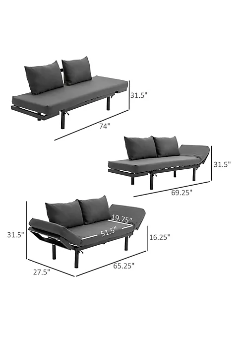 Wholesale 💯 HOMCOM Single Person Chaise Lounger Modern Sofa Bed with 5 Adjustable Positions 2 Large Pillows and Birch Legs Charcoal Grey ⭐ 6 Wholesale 💯 HOMCOM Single Person Chaise Lounger Modern Sofa Bed with 5 Adjustable Positions 2 Large Pillows and Birch Legs Charcoal Grey ⭐ - Image 4