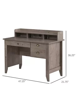 Cheap 🥰 HOMCOM Computer Table Writing Desk with Hutch 3 Drawers Open Cabinets Top Shelf Wide Tabletop Cable Management Grey 💯 -HOMCOM Sales Store Belk 1505