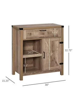 Brand new ✔️ HOMCOM Rustic Barn Door Storage Cabinet/Modern Farmhouse Buffet Sideboard for Kitchen Light Oak 😍 -HOMCOM Sales Store Belk 1520