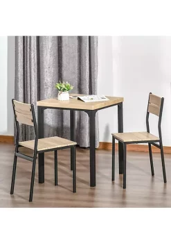 Budget 🎉 HOMCOM Rustic Country Wood Top 3 Piece Kitchen Table Dining Set with 2 Matching Chairs and Versatile Design for Small Space 🎉 -HOMCOM Sales Store Belk 1525