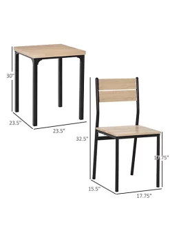 Budget 🎉 HOMCOM Rustic Country Wood Top 3 Piece Kitchen Table Dining Set with 2 Matching Chairs and Versatile Design for Small Space 🎉 -HOMCOM Sales Store Belk 1526