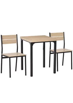 Budget 🎉 HOMCOM Rustic Country Wood Top 3 Piece Kitchen Table Dining Set with 2 Matching Chairs and Versatile Design for Small Space 🎉 -HOMCOM Sales Store Belk 1527
