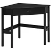 Budget 🌟 HOMCOM Corner Desk Triangle Computer Desk with Drawer and Storage Shelves for Small Space Home Office Workstation for Living Room Bedroom Black 🥰 -HOMCOM Sales Store Belk 1533