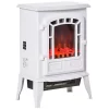 Outlet 🎁 HOMCOM Free standing Electric Fireplace Stove Fireplace Heater with Realistic Flame Effect Overheat Safety Protection 750W / 1500W White 💯 -HOMCOM Sales Store Belk 1538