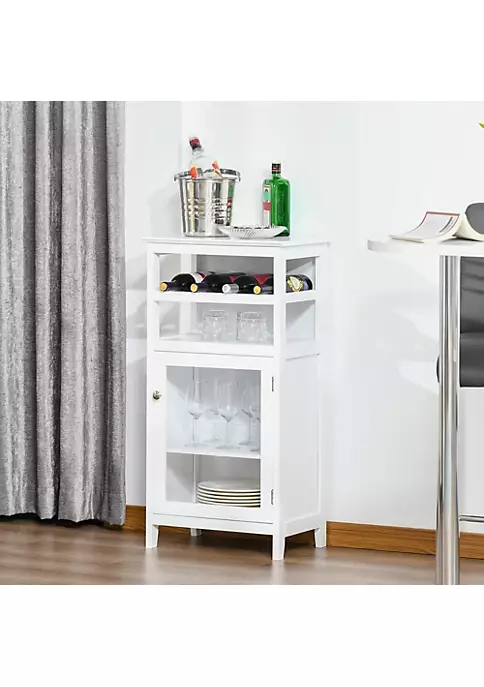 Budget ๐ HOMCOM Wine Storage Cabinet with 4 Bottle Wine Rack Open Shelf Acrylic Door Cabinet with Adjustable Shelf White ๐ 4 Budget ๐ HOMCOM Wine Storage Cabinet with 4 Bottle Wine Rack Open Shelf Acrylic Door Cabinet with Adjustable Shelf White ๐ - Image 2