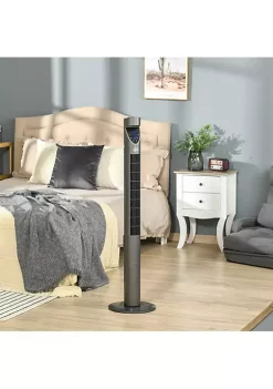 Cheapest 😍 HOMCOM 46" Tower Fan Cooling with Air Filter Oscillating 3 Speed 12h Timer Remote Controller for Bedroom Black 🎁 -HOMCOM Sales Store Belk 1560