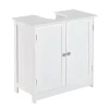 Cheap ⌛ HOMCOM 24" Under Sink Storage Cabinet with 2 Doors and Shelves Pedestal Sink Bathroom Vanity Furniture White ⭐