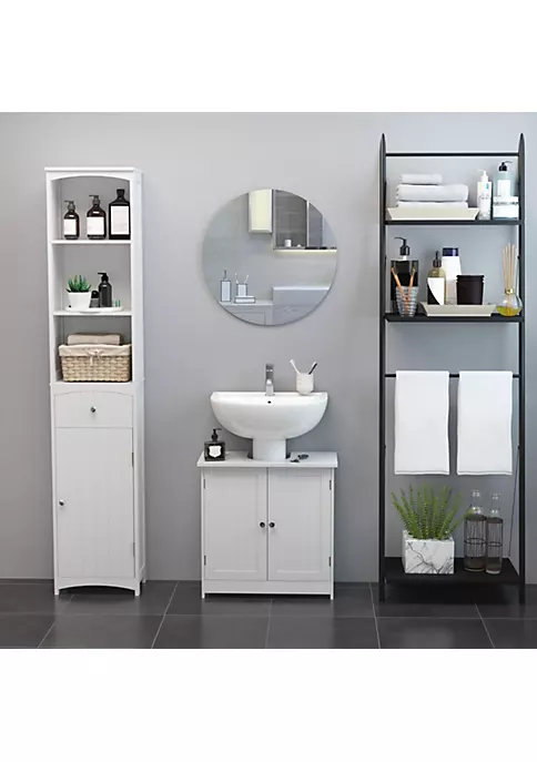 Cheap ⌛ HOMCOM 24" Under Sink Storage Cabinet with 2 Doors and Shelves Pedestal Sink Bathroom Vanity Furniture White ⭐ 5 Cheap ⌛ HOMCOM 24" Under Sink Storage Cabinet with 2 Doors and Shelves Pedestal Sink Bathroom Vanity Furniture White ⭐ - Image 3