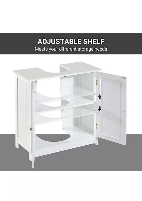 Cheap ⌛ HOMCOM 24" Under Sink Storage Cabinet with 2 Doors and Shelves Pedestal Sink Bathroom Vanity Furniture White ⭐ 6 Cheap ⌛ HOMCOM 24" Under Sink Storage Cabinet with 2 Doors and Shelves Pedestal Sink Bathroom Vanity Furniture White ⭐ - Image 4