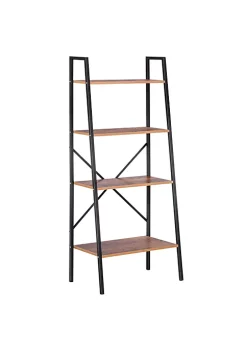 Best reviews of ๐ HOMCOM Industrial 4 Tier Ladder Shelf Bookshelf Vintage Storage Rack Plant Stand with Wood Metal Frame for Living Room Bathroom ๐ฏ