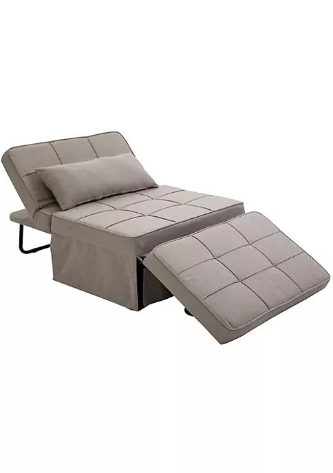 Budget ⭐ HOMCOM 4 In 1 Design Convertible Sofa Tea Table Lounge Chair Single Bed with 5 Level Adjustable Backrest Footstool and Metal Frame for Living Room Bedroom Light Brown ✔️ 7 Budget ⭐ HOMCOM 4 In 1 Design Convertible Sofa Tea Table Lounge Chair Single Bed with 5 Level Adjustable Backrest Footstool and Metal Frame for Living Room Bedroom Light Brown ✔️ - Image 5