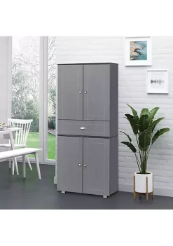 Brand new 🎁 HOMCOM 71" Freestanding Kitchen Pantry Cabinet with 2 Large Double Door Cabinets and 1 Center Drawer Grey 🥰 -HOMCOM Sales Store Belk 1590