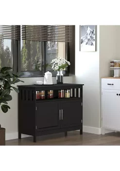 Wholesale ๐ HOMCOM Kitchen Buffet Sideboard Wooden Storage Console Table with 2 Level Cabinet and Open Shelf Black โ๏ธ 9 Wholesale ๐ HOMCOM Kitchen Buffet Sideboard Wooden Storage Console Table with 2 Level Cabinet and Open Shelf Black โ๏ธ -HOMCOM Sales Store Belk 1603
