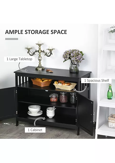 Wholesale ๐ HOMCOM Kitchen Buffet Sideboard Wooden Storage Console Table with 2 Level Cabinet and Open Shelf Black โ๏ธ 6 Wholesale ๐ HOMCOM Kitchen Buffet Sideboard Wooden Storage Console Table with 2 Level Cabinet and Open Shelf Black โ๏ธ - Image 4