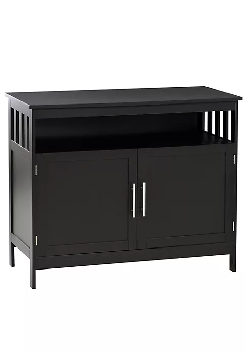 Wholesale ๐ HOMCOM Kitchen Buffet Sideboard Wooden Storage Console Table with 2 Level Cabinet and Open Shelf Black โ๏ธ 7 Wholesale ๐ HOMCOM Kitchen Buffet Sideboard Wooden Storage Console Table with 2 Level Cabinet and Open Shelf Black โ๏ธ - Image 5