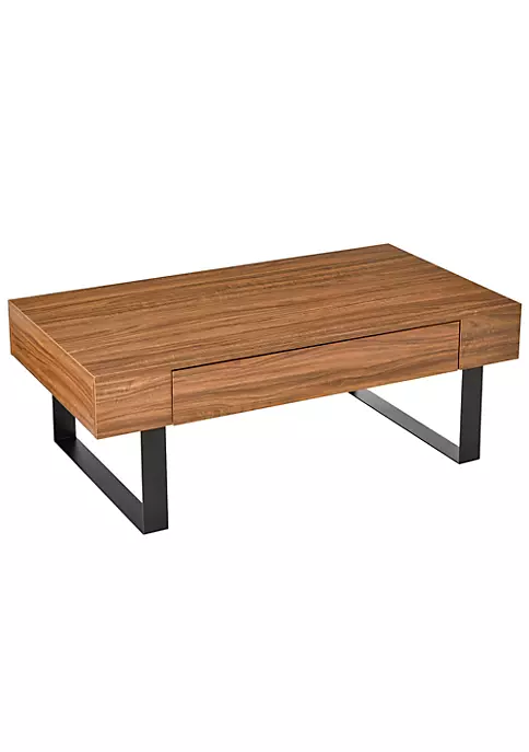 Best Pirce ๐คฉ HOMCOM Industrial Coffee Table with Storage Drawer Metal Sled Designed Legs and Wood Grain Surface Walnut ๐ 3 Best Pirce ๐คฉ HOMCOM Industrial Coffee Table with Storage Drawer Metal Sled Designed Legs and Wood Grain Surface Walnut ๐