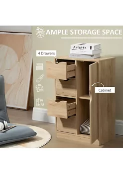 Promo ๐งจ HOMCOM Modern Storage Cabinet Slim Chest Freestanding Storage Organizer with Four Drawers for Bedroom and Living Room Oak ๐ 10 Promo ๐งจ HOMCOM Modern Storage Cabinet Slim Chest Freestanding Storage Organizer with Four Drawers for Bedroom and Living Room Oak ๐ -HOMCOM Sales Store Belk 1629