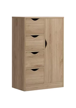 Promo ๐งจ HOMCOM Modern Storage Cabinet Slim Chest Freestanding Storage Organizer with Four Drawers for Bedroom and Living Room Oak ๐ 11 Promo ๐งจ HOMCOM Modern Storage Cabinet Slim Chest Freestanding Storage Organizer with Four Drawers for Bedroom and Living Room Oak ๐ -HOMCOM Sales Store Belk 1630