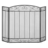 Buy 🥰 HOMCOM 3 Panel Folding Fireplace Screen Home Steel Fire Spark Guard for Wood Burning with Decorative Vine Pattern 41.25" x 31" Black 👏 -HOMCOM Sales Store Belk 1646