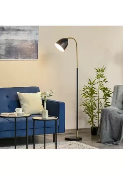 Wholesale ⌛ HOMCOM Arc Floor Lamp Standing Reading Light with Adjustable Lampshade and Round Base for Living Room Office or Bedroom Black/ Gold 🥰 -HOMCOM Sales Store Belk 1654