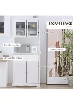 Cheap โ HOMCOM 71" Traditional Freestanding Kitchen Buffet with Hutch Pantry Cabinet with 4 Doors 3 Level Adjustable Shelves and 1 Drawer White ๐ 9 Cheap โ HOMCOM 71" Traditional Freestanding Kitchen Buffet with Hutch Pantry Cabinet with 4 Doors 3 Level Adjustable Shelves and 1 Drawer White ๐ -HOMCOM Sales Store Belk 1660