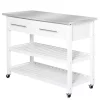 Cheap 👏 HOMCOM Stainless Steel Top Kitchen Island Rolling Utility Trolley Cart with Stainless Steel Top White 💯 2 Cheap 👏 HOMCOM Stainless Steel Top Kitchen Island Rolling Utility Trolley Cart with Stainless Steel Top White 💯 -HOMCOM Sales Store Belk 1662