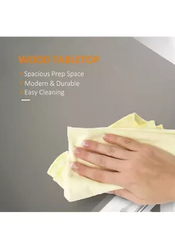 Cheap 👏 HOMCOM Stainless Steel Top Kitchen Island Rolling Utility Trolley Cart with Stainless Steel Top White 💯 -HOMCOM Sales Store Belk 1665