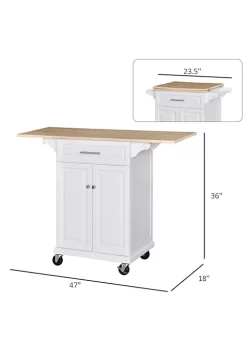 Wholesale ❤️ HOMCOM Kitchen Island Trolley Cart on Wheels with Drop Leaf Drawer Cabinet Towel Racks Versatile Use Natural Wood Top and White ⌛ 9 Wholesale ❤️ HOMCOM Kitchen Island Trolley Cart on Wheels with Drop Leaf Drawer Cabinet Towel Racks Versatile Use Natural Wood Top and White ⌛ -HOMCOM Sales Store Belk 1669