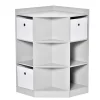 Budget 🔥 HOMCOM Wooden Kids Cabinet Freestanding Corner Storage Drawer Toys Clothes Books Organizer 👗 Dresser Children Bookcase Display Shelf Wardrobe for Bedroom with Anti toppling Hardware Drawers Grey 🤩 -HOMCOM Sales Store Belk 1682